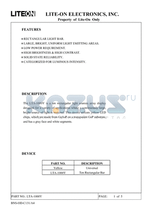 LTA-1000Y datasheet - Universal Ten Rectangular Bar