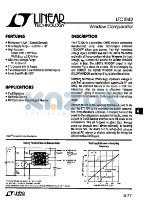 LTC1042CN8 datasheet - Window Comparator