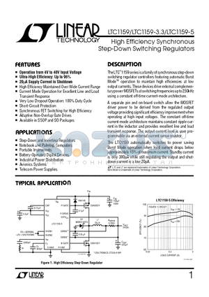 LTC1159CN datasheet - High Efficiency Synchronous Step-Down Switching Regulators