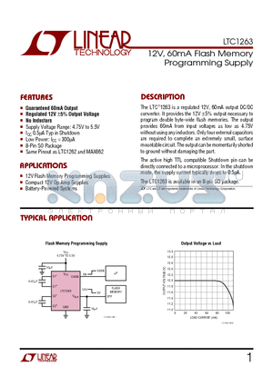 LTC1263CS8 datasheet - 12V, 60mA Flash Memory Programming Supply