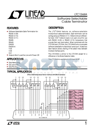 LTC1344AI datasheet - Software-Selectable Cable Terminator