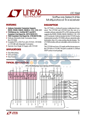 LTC1544 datasheet - Software-Selectable Multiprotocol Transceiver
