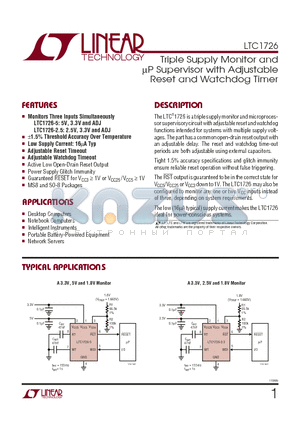 LTC1726_1 datasheet - Triple Supply Monitor and ^ Supervisor with Adjustable Reset and Watchdog Timer