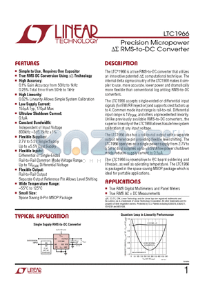 LTC2402 datasheet - Precision Micropower RMS-to-DC Converter