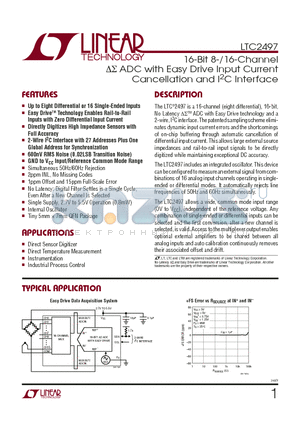 LTC2497CUHF datasheet - 16-Bit 8-/16-Channel DS ADC with Easy Drive Input Current Cancellation and I2C Interface