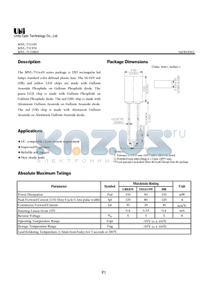 MVL-711YN datasheet - 2X5 rectangular led lamps