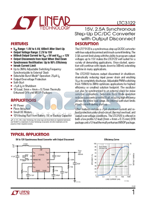 LTC3499 datasheet - 15V, 2.5A Synchronous Step-Up DC/DC Converter with Output Disconnect