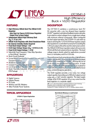 LTC3541-3 datasheet - High Efficiency Buck  VLDO Regulator