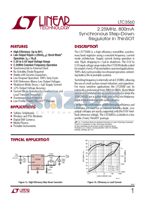 LTC3560E datasheet - 2.25MHz, 800mA Synchronous Step-Down Regulator in ThinSOT