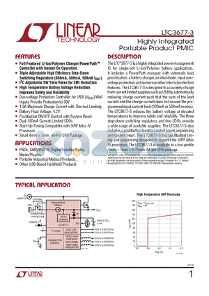 LTC3677EUFF-3-TRPBF datasheet - Highly Integrated Portable Product PMIC