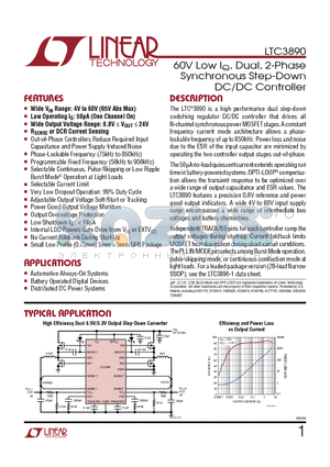 LTC3810 datasheet - 60V Low IQ, Dual, 2-Phase Synchronous Step-Down