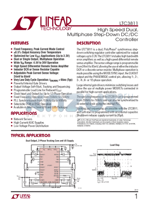 LTC3811EUHF-TRPBF datasheet - High Speed Dual, Multiphase Step-Down DC/DC Controller