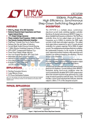 LTC3857 datasheet - 550kHz, PolyPhase, High Efficiency, Synchronous Step-Down Switching Regulator
