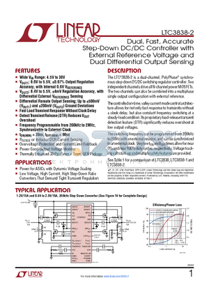 LTC3880 datasheet - Dual, Fast, Accurate Step-Down DC/DC Controller with External Reference Voltage