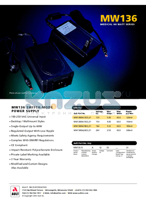 MW136RA1203_01 datasheet - MEDICAL 60 WATT SERIES