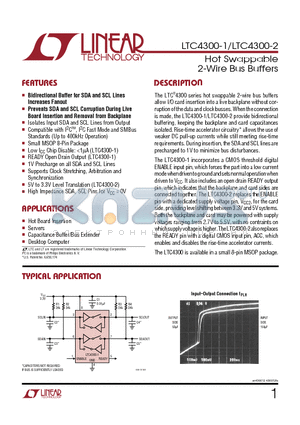 LTC4300-2CMS8 datasheet - Hot Swappable 2-Wire Bus Buffers