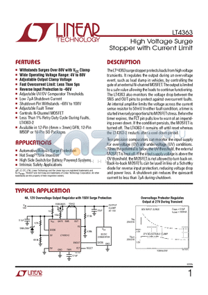 LTC4365 datasheet - High Voltage Surge