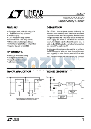 LTC699I datasheet - Microprocessor Supervisory Circuit