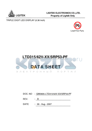 LTD315-62V-XX-SRP53-PF datasheet - TRIPLE DIGIT LED DISPLAY