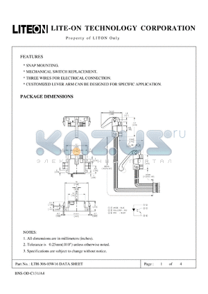 LTH-306-03W16 datasheet - Property of Lite-On Only