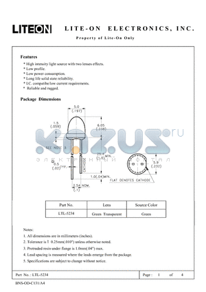 LTL-5234 datasheet - Property of Lite-On Only