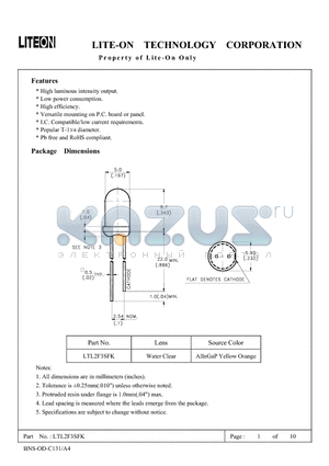 LTL2F3SFK datasheet - Property of Lite-On Only