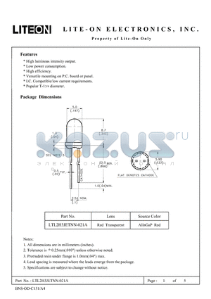 LTL2H3JETNN-021A datasheet - Property of Lite-On Only