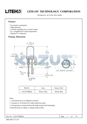 LTL2T3TBKS5 datasheet - Property of Lite-On Only