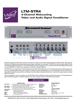 LTM-STR4 datasheet - 4-Channel Webcasting Video and Audio Signal Conditioner