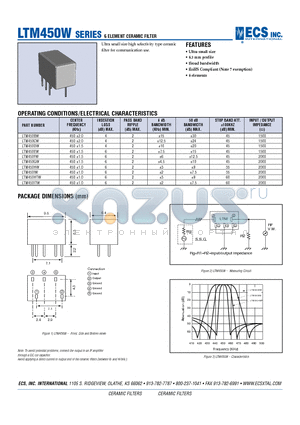 LTM450FW datasheet - 6 ELEMENT CERAMIC FILTER