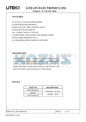 LTP-18388A-EC datasheet - Property of Lite-On Only