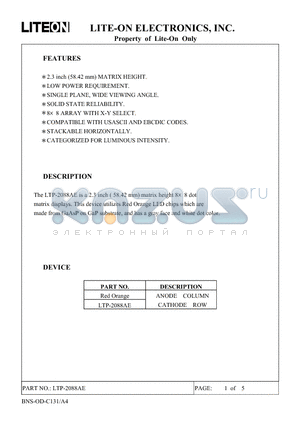 LTP-2088AE datasheet - Property of Lite-On Only