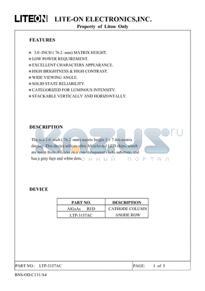 LTP-3157AC datasheet - Property of Lite-On Only