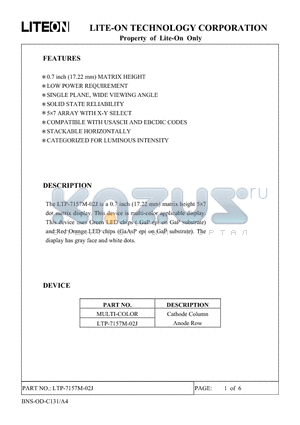 LTP-7157M-02J datasheet - Property of Lite-On Only