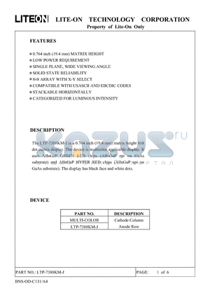 LTP-7388KM-J datasheet - Property of Lite-On Only