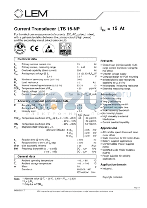 LTS15-NP_06 datasheet - Current Transducer