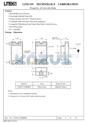 LTST-C150KSKT datasheet - Ultra bright AlInGaP Chip LED