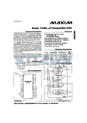 MX390JD datasheet - Quad, 12-Bit, lP-Compatible DAC