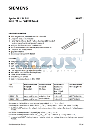 LUH371-GK datasheet - Symbol MULTILED 5 mm T1 3/4, Partly Diffused