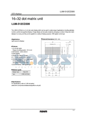 LUM-512CD300 datasheet - 16 x 32 dot matrix unit