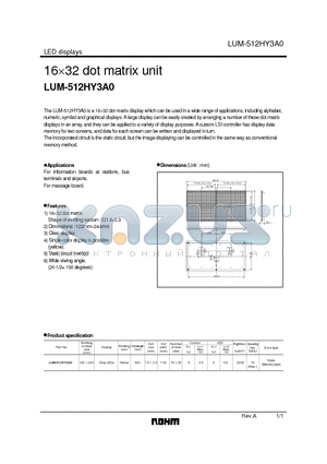 LUM-512HY3A0 datasheet - 1632 dot matrix unit