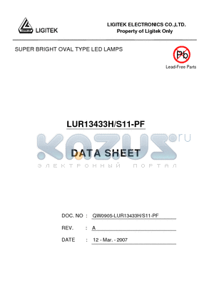 LUR13433H-S11-PF datasheet - SUPER BRIGHT OVAL TYPE LED LAMPS