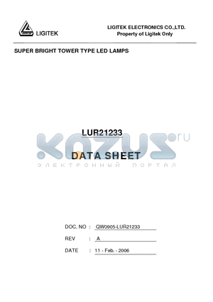 LUR21233 datasheet - SUPER BRIGHT TOWER TYPE LED LAMPS