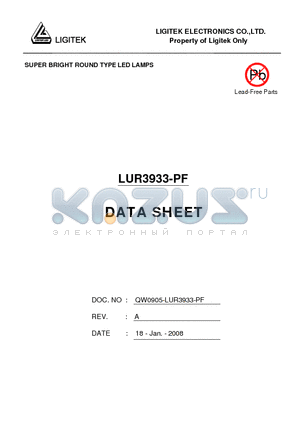 LUR3933-PF datasheet - SUPER BRIGHT ROUND TYPE LED LAMPS