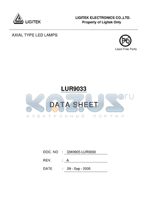 LUR9033 datasheet - AXIAL TYPE LED LAMPS