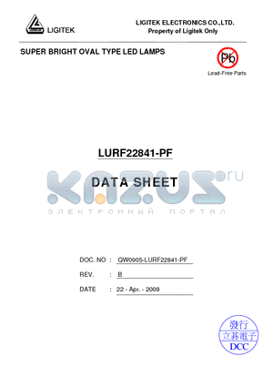 LURF22841-PF datasheet - SUPER BRIGHT OVAL TYPE LED LAMPS