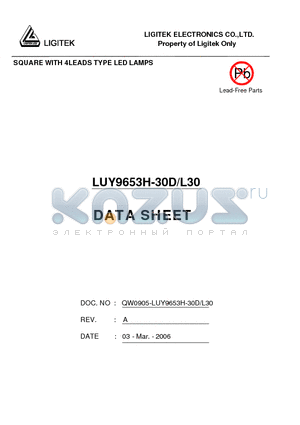 LUY9653H-30D-L30 datasheet - SQUARE WITH 4LEADS TYPE LED LAMPS