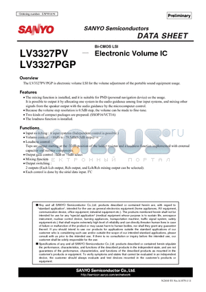 LV3327PGP datasheet - Electronic Volume IC