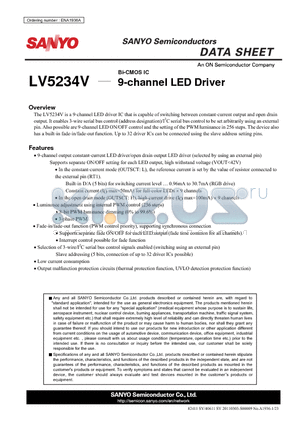 LV5234V datasheet - 9-channel LED Driver