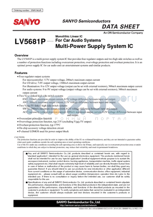 LV5681P datasheet - For Car Audio Systems Multi-Power Supply System IC